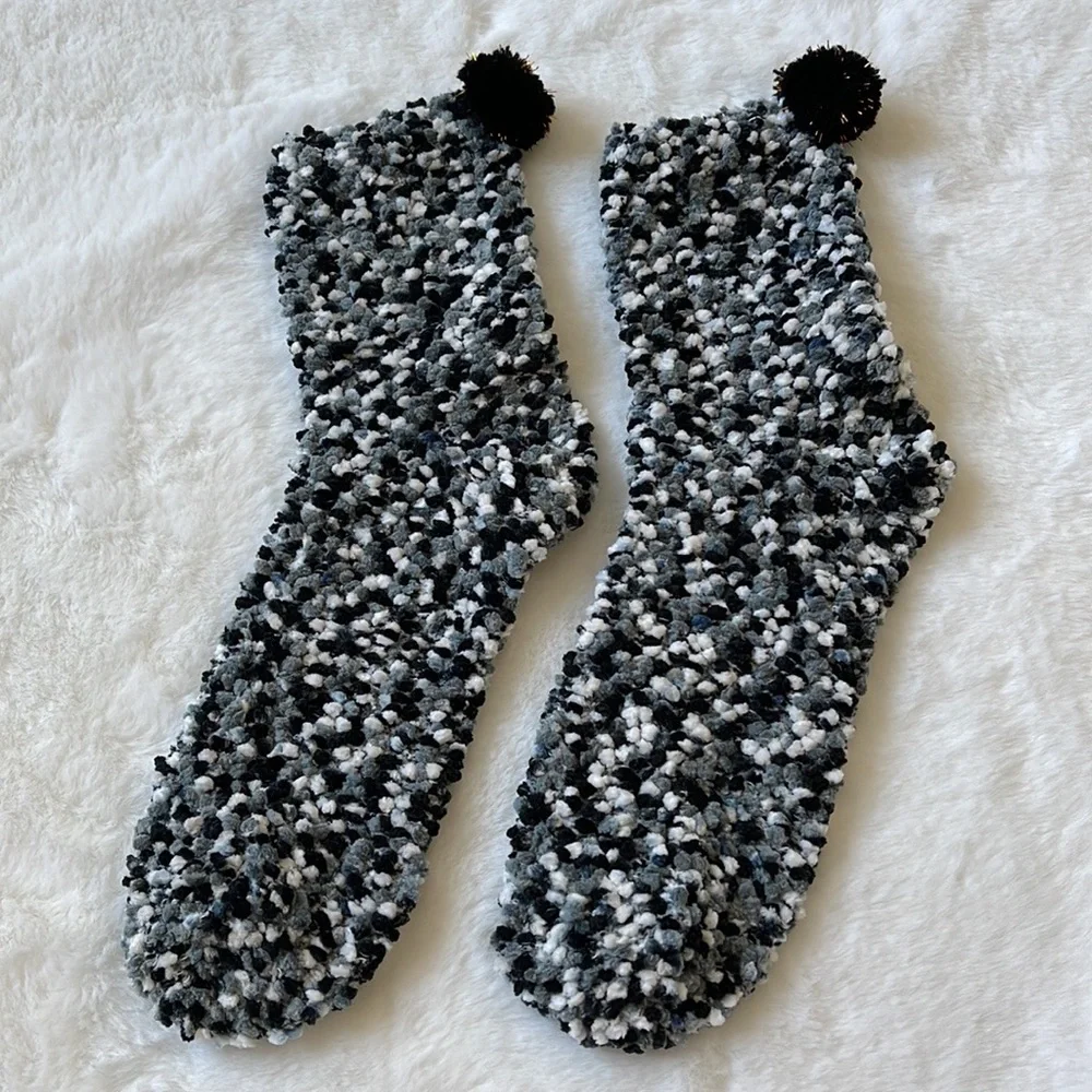 Confetti Cupcake Socks with Pom Poms in Box